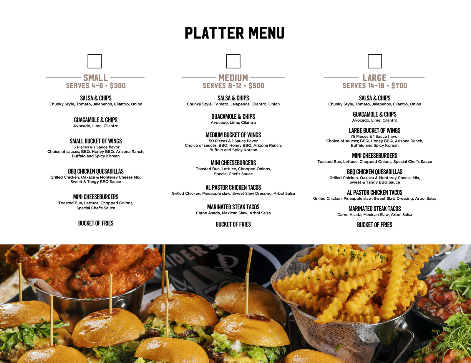 Menu Group Platters The Still
