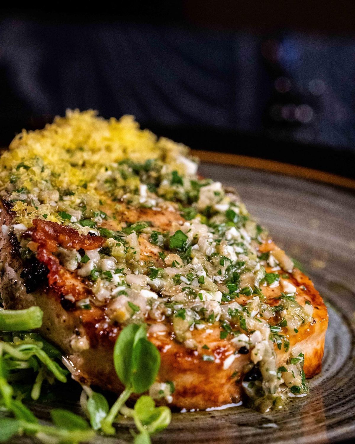 Coal Grilled Local Swordfish at Lionfish San Diego Lionfish Modern